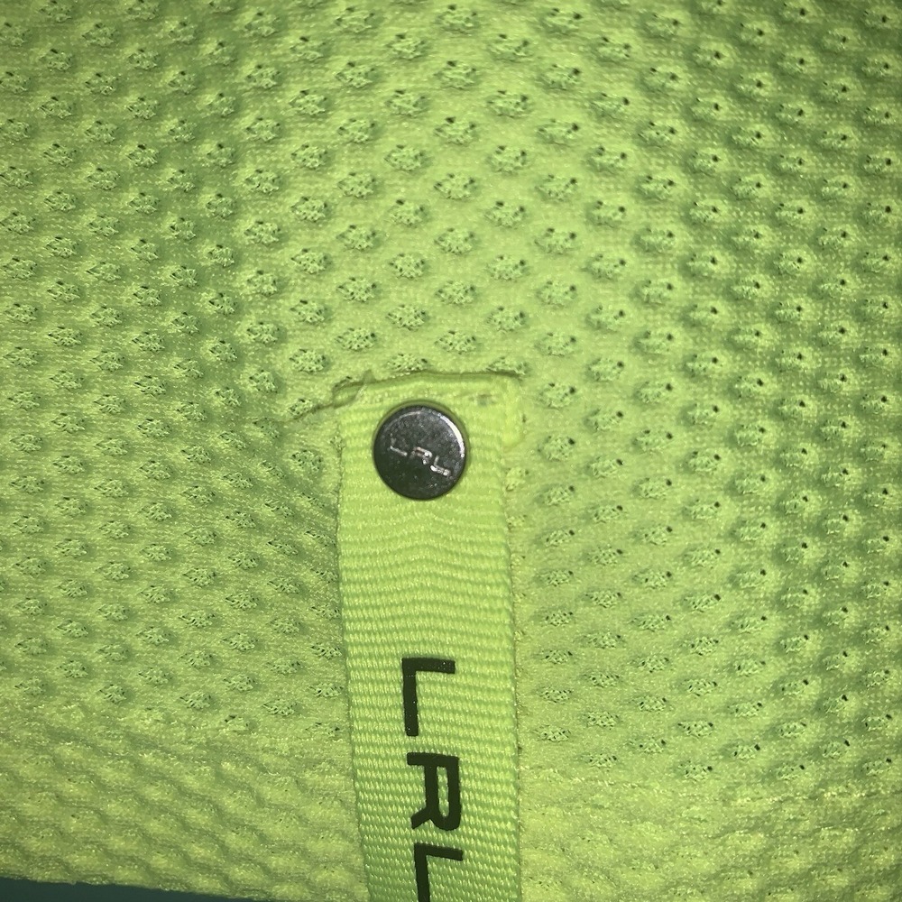 Lauren Ralph Lauren Green Label Large Waffle Knit Top Neon Yellow & Black1/4Zip - Picture 5 of 9
